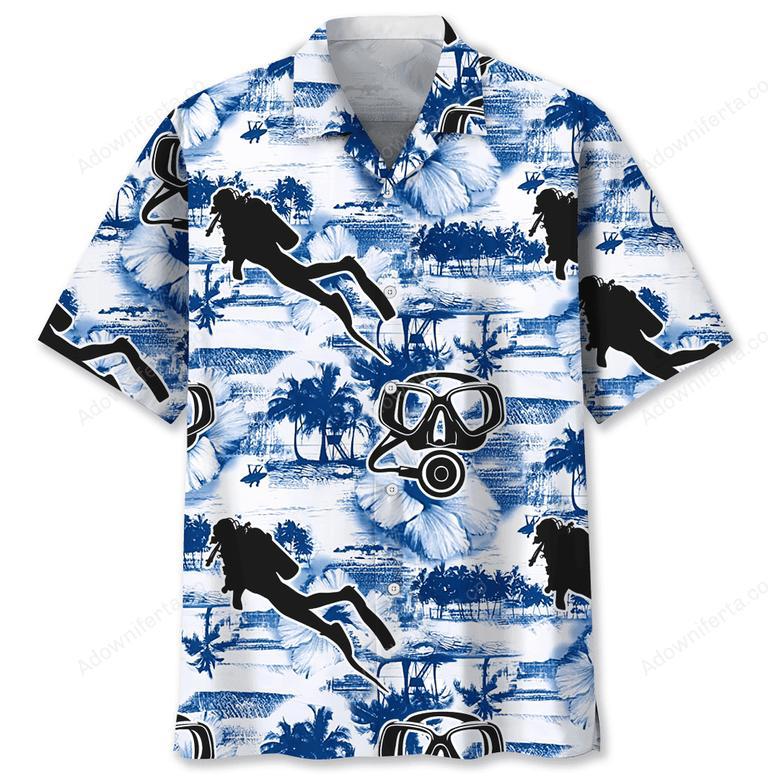 Scuba Diving Blue Nature Hawaiian Shirt