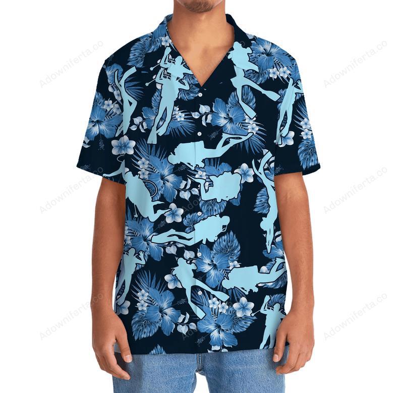 Scuba Diving Blue Nature Hawaiian Shirt