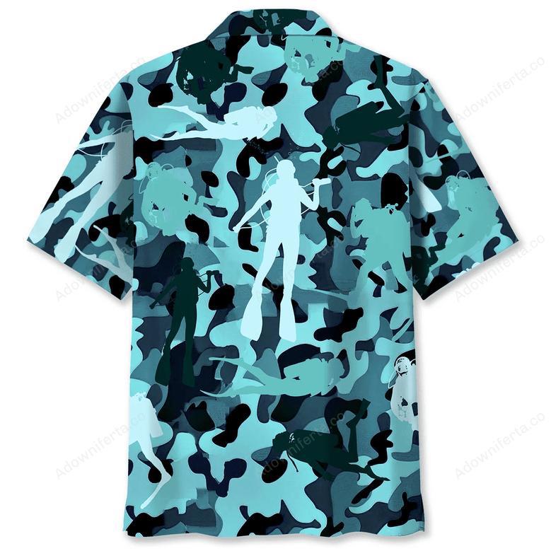 Scuba Diving Camo Hawaiian Shirt