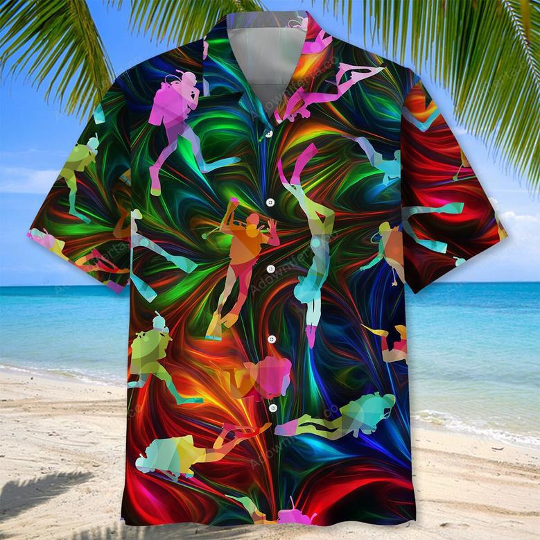 Scuba Diving Color Hawaiian Shirt