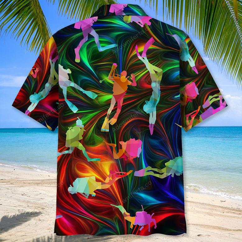 Scuba Diving Color Hawaiian Shirt