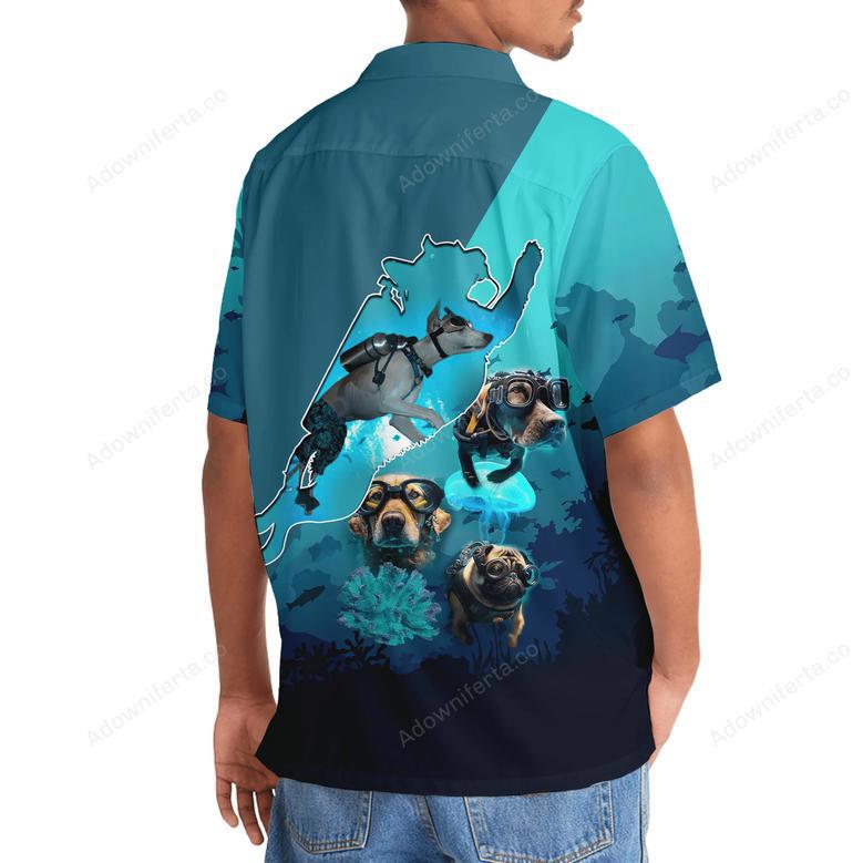 Scuba Diving Dog Dive Hawaiian Shirt