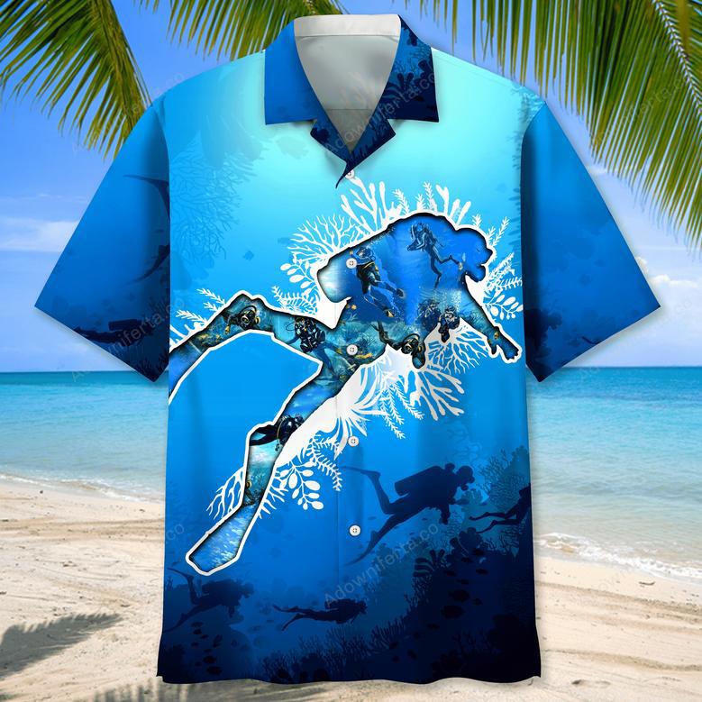 Scuba Diving Hawaiian Beach Hawaiian Shirt