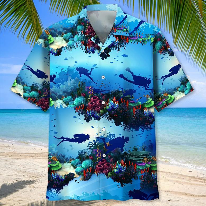 Scuba Diving Light Ocean Hawaiian Shirt