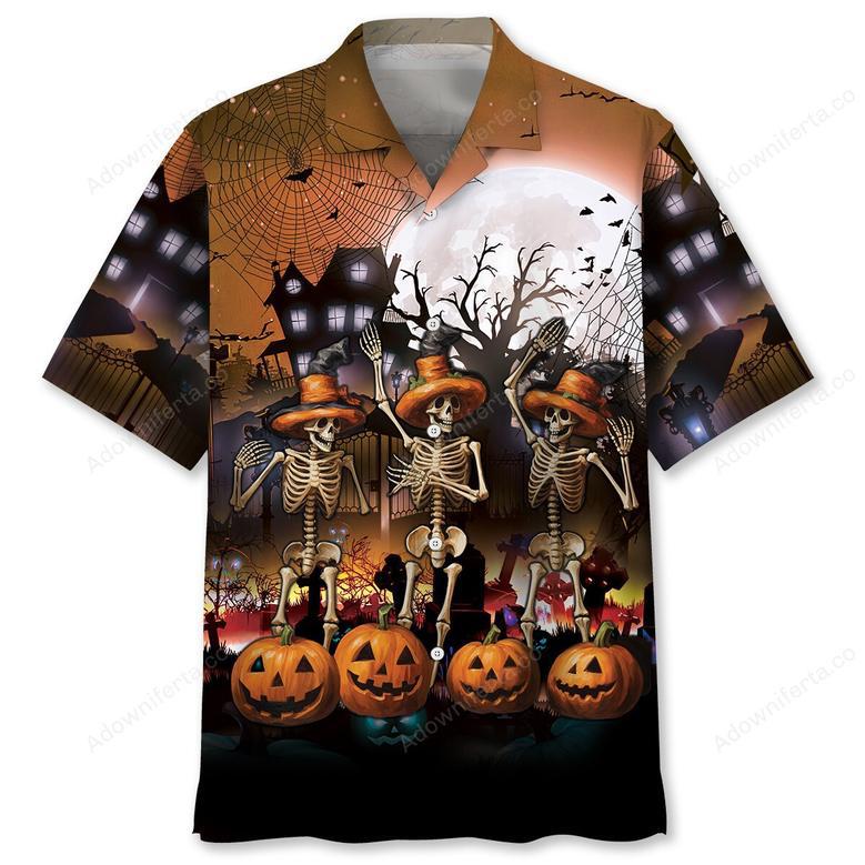 Skeleton Dancing Halloween Hawaiian Shirt