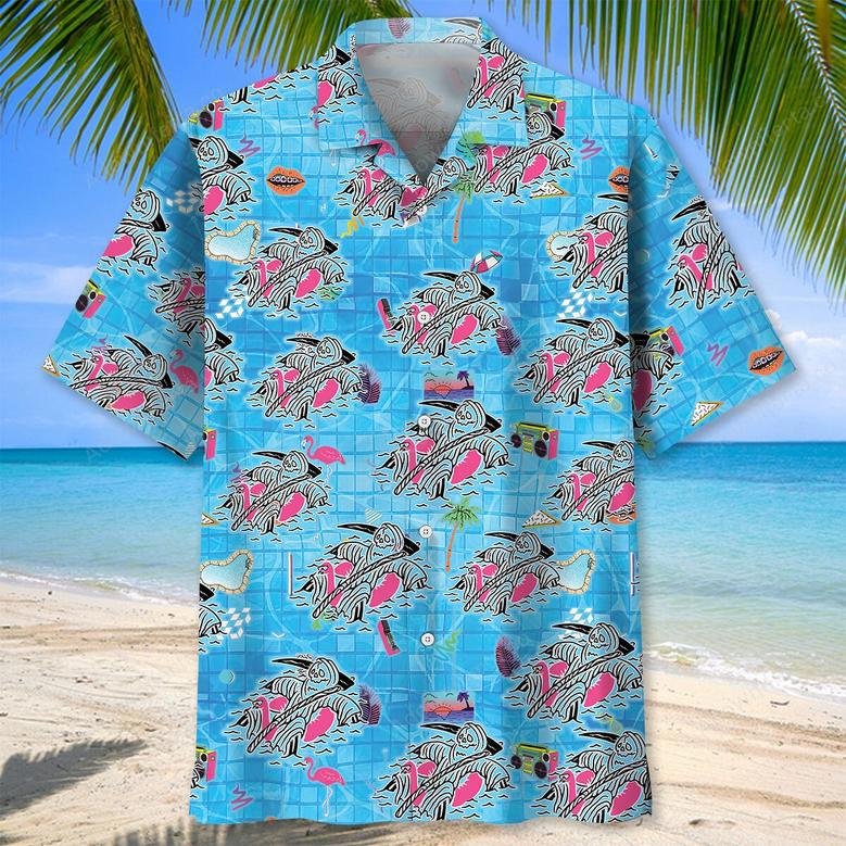 Skull at Pool Hawaiian Shirt