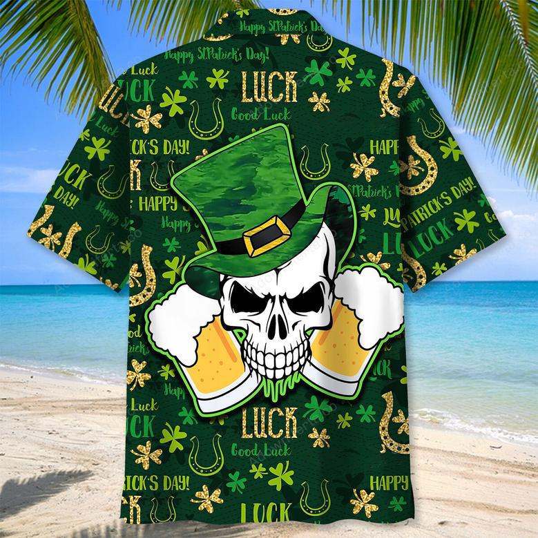 Skull Beer Green Irish St.Patrick Day Hawaiian Shirt