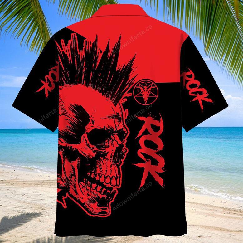 Skull Punk Rock Hawaiian Shirt