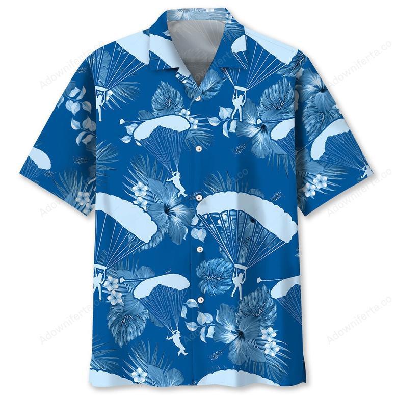 Skydiving Blue Hawaiian Shirt