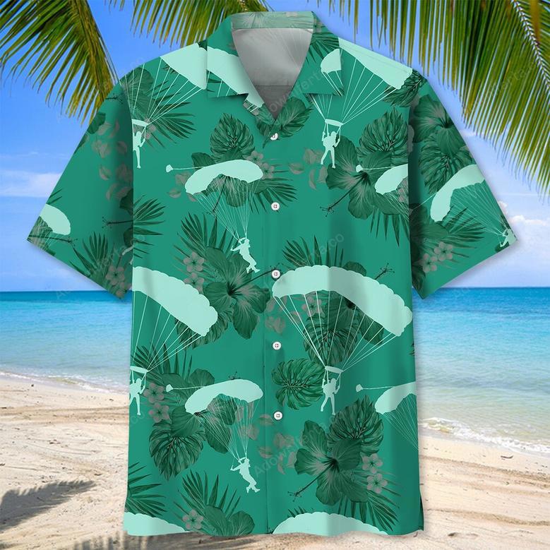 Skydiving Kelly Green Hawaiian Shirt