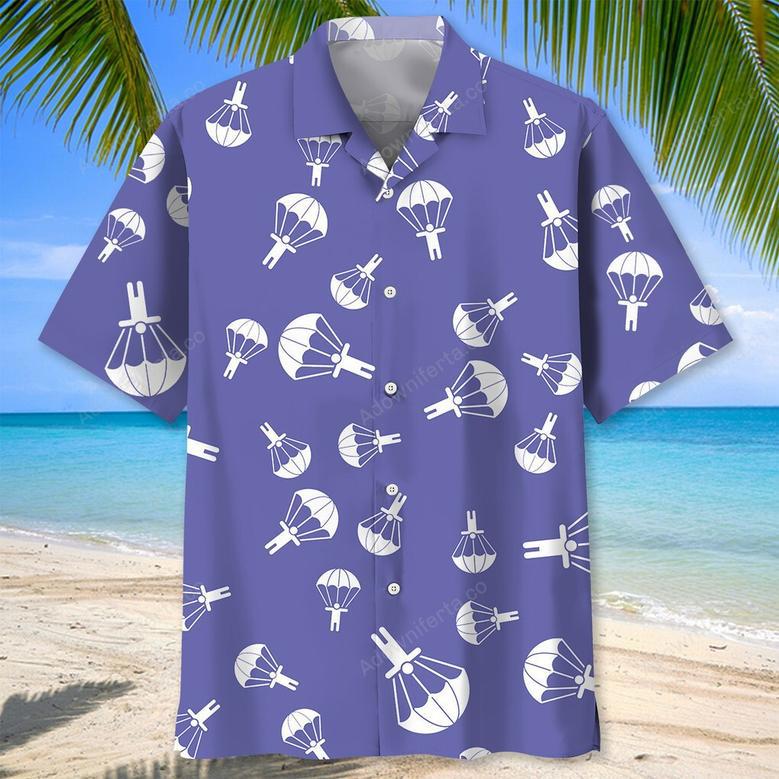 skydiving purple hawaiian shirt