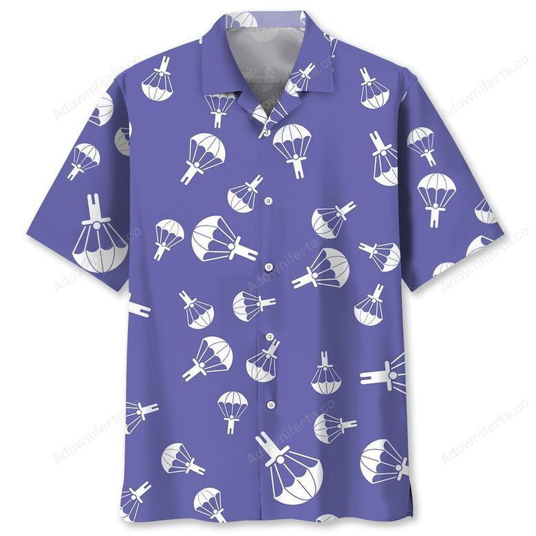 skydiving purple hawaiian shirt