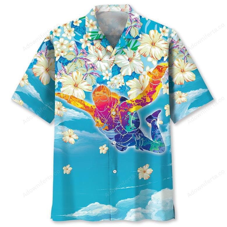 Skydiving Tropical Hawaiian Shirt