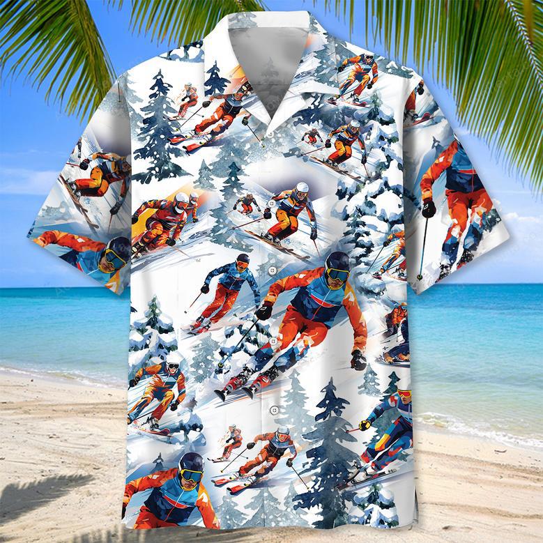 Snow Skiing Hawaiian Shirt