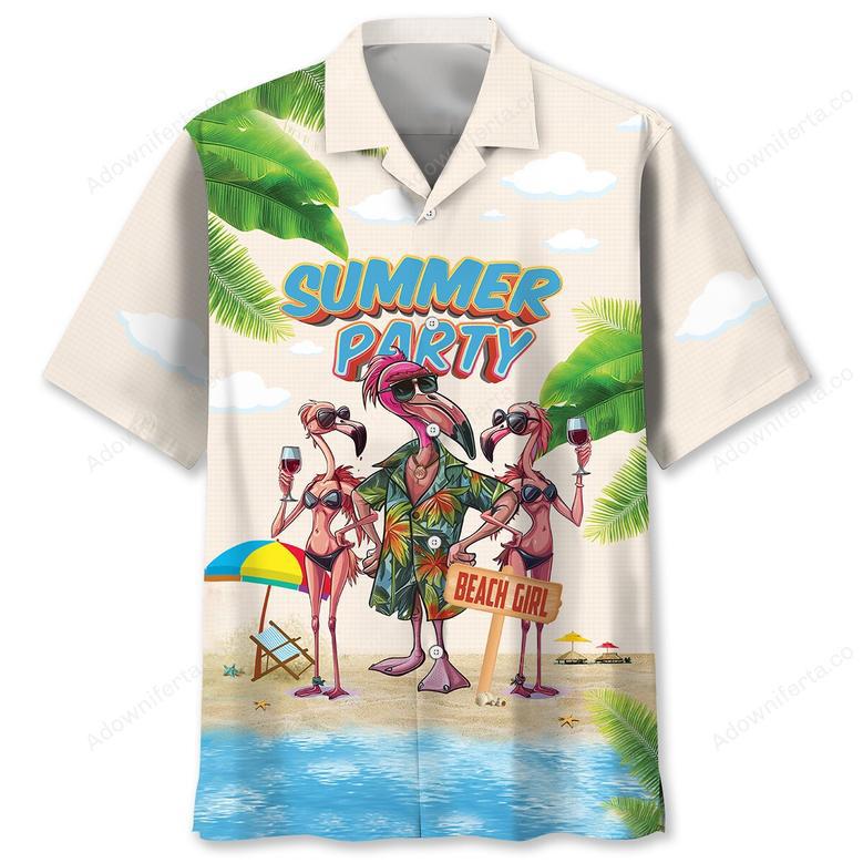 Summer Party Flamingo Hawaiian Shirt