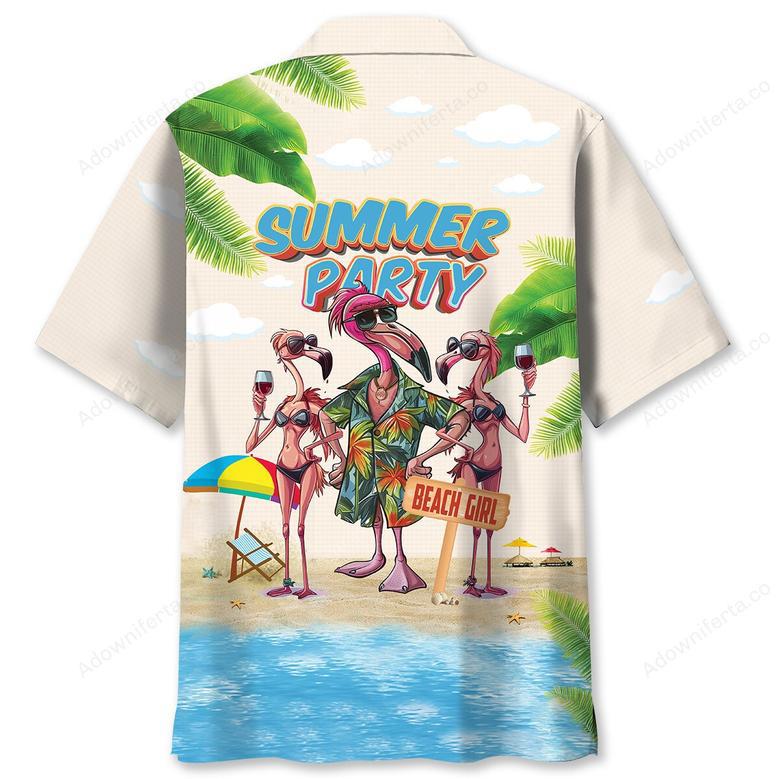 Summer Party Flamingo Hawaiian Shirt