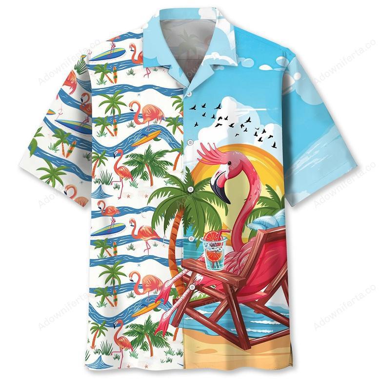 Summer Vacation Flamingo Hawaiian Shirt