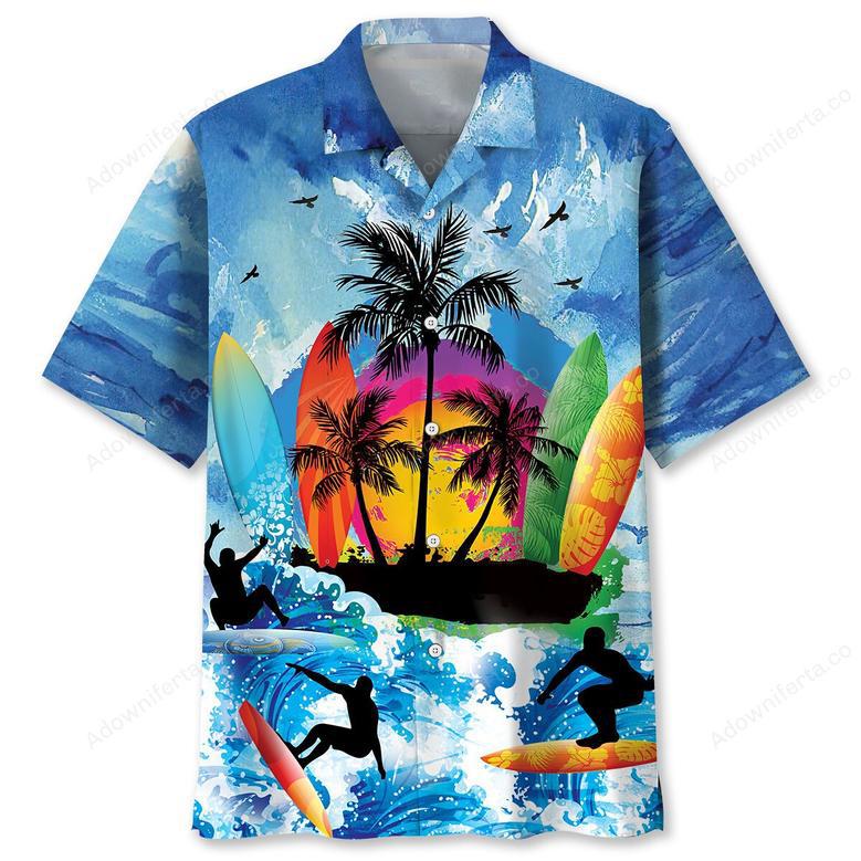 Surfing Beach Hawaiian Shirt