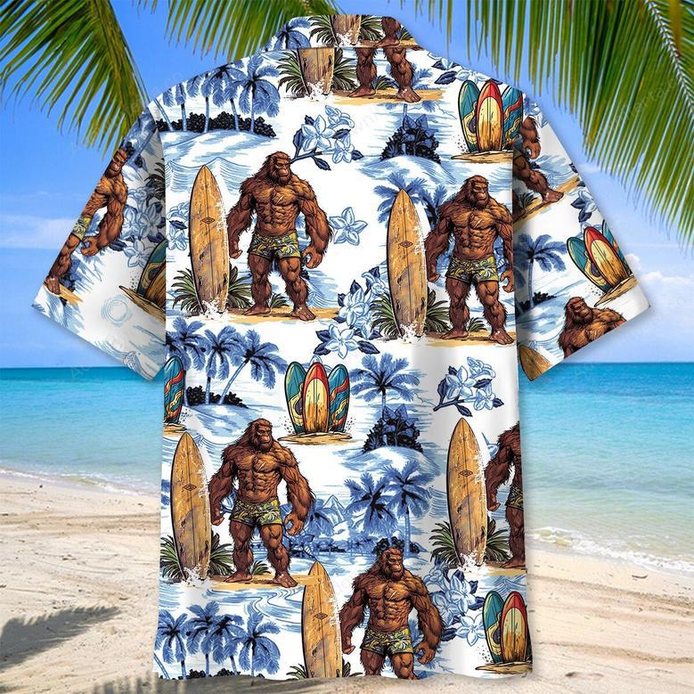 Surfing Bigfoot Surfboard Hawaiian Shirt