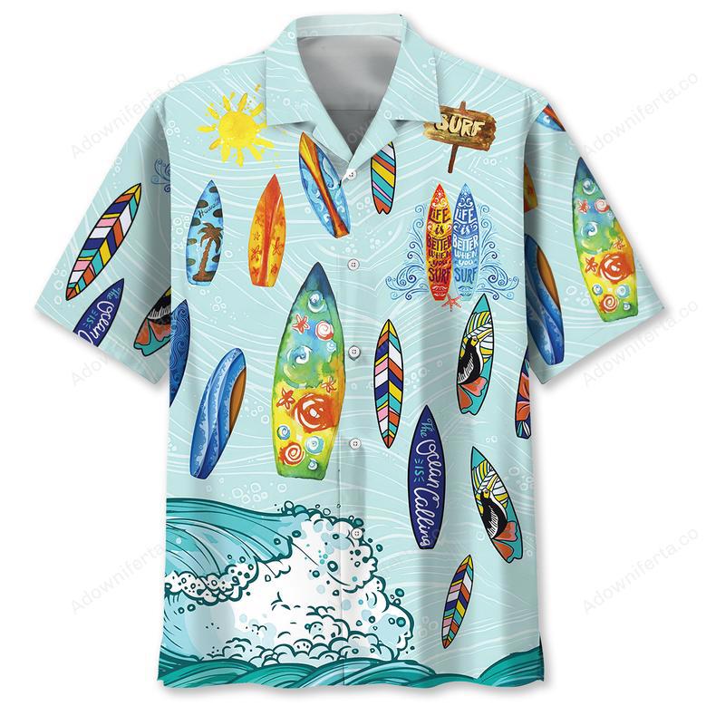 Surfing Ocean Hawaiian Shirt