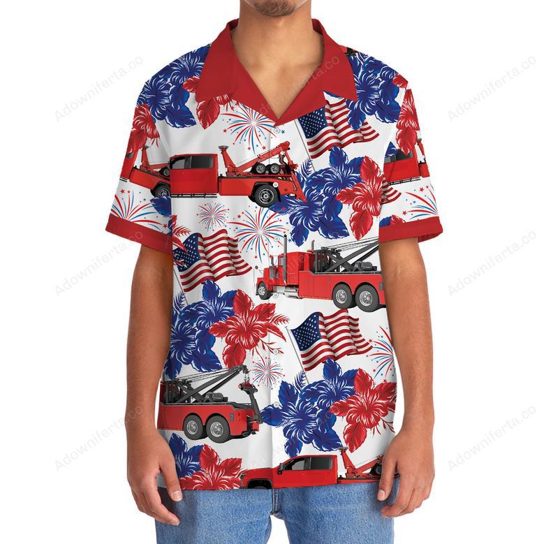 Tow Truck Happy July Hawaiian Shirt