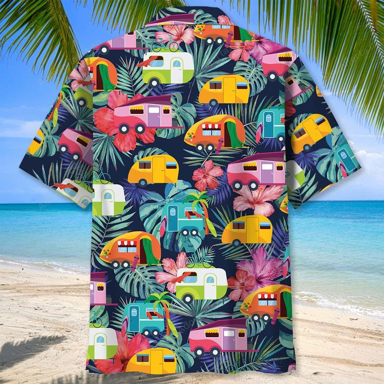 Tropical Camping Color Hawaiian Shirt