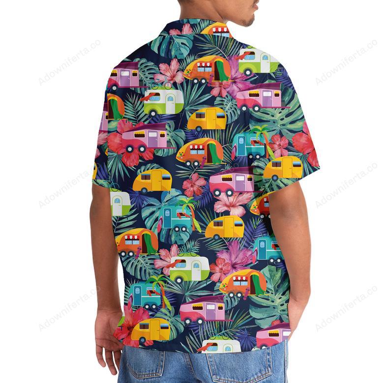 Tropical Camping Color Hawaiian Shirt