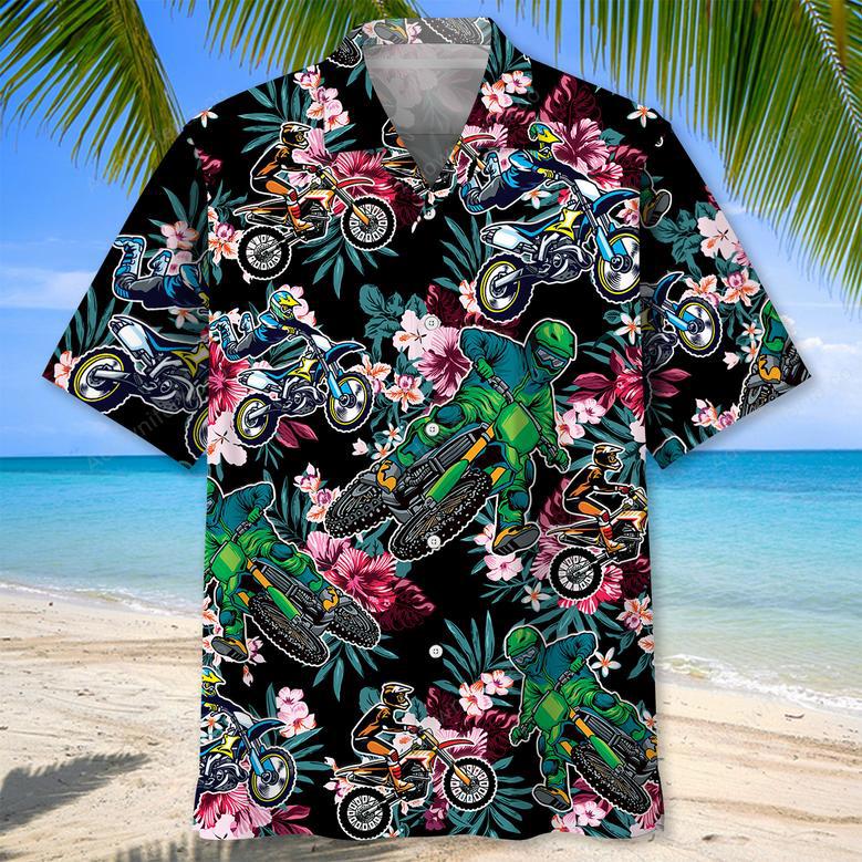 Tropical Dirt Bike Racing Hawaiian Shirt