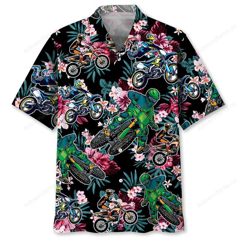 Tropical Dirt Bike Racing Hawaiian Shirt