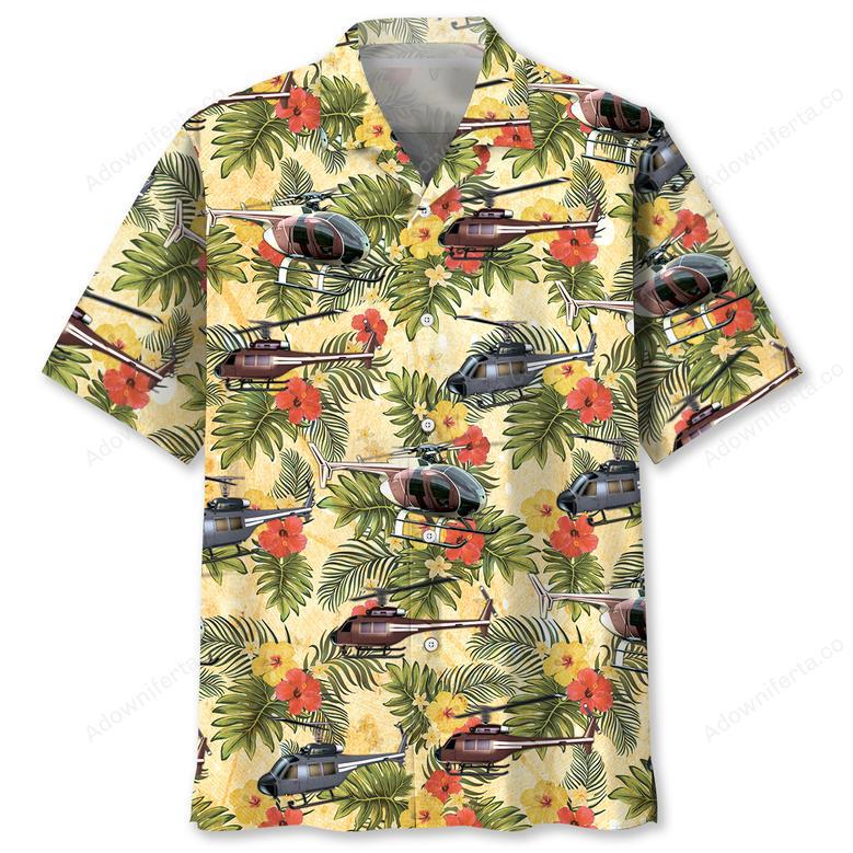 Tropical Helicopter Hawaiian Shirt