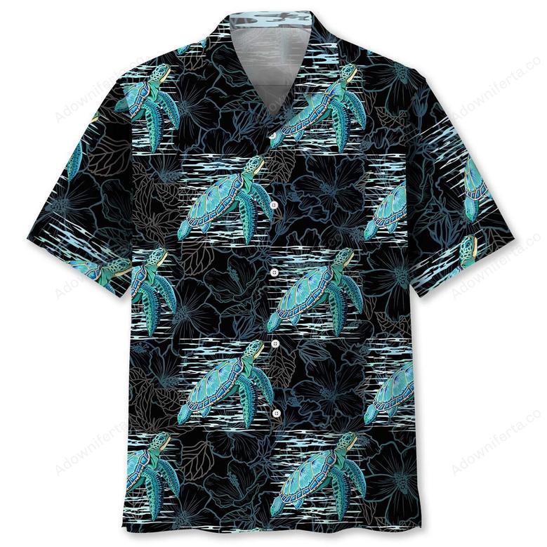 Tropical Hibiscus Turtle Hawaiian Shirt