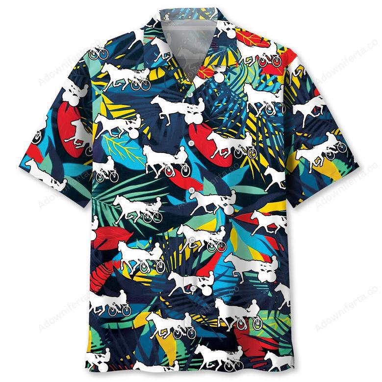 Tropical Horse Harness Racing Hawaiian Shirt