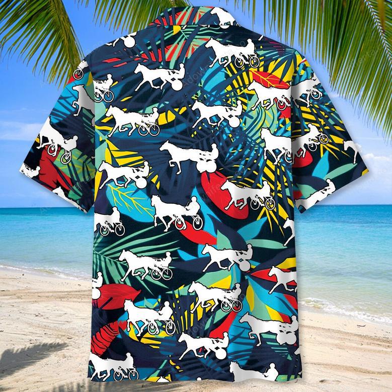 Tropical Horse Harness Racing Hawaiian Shirt