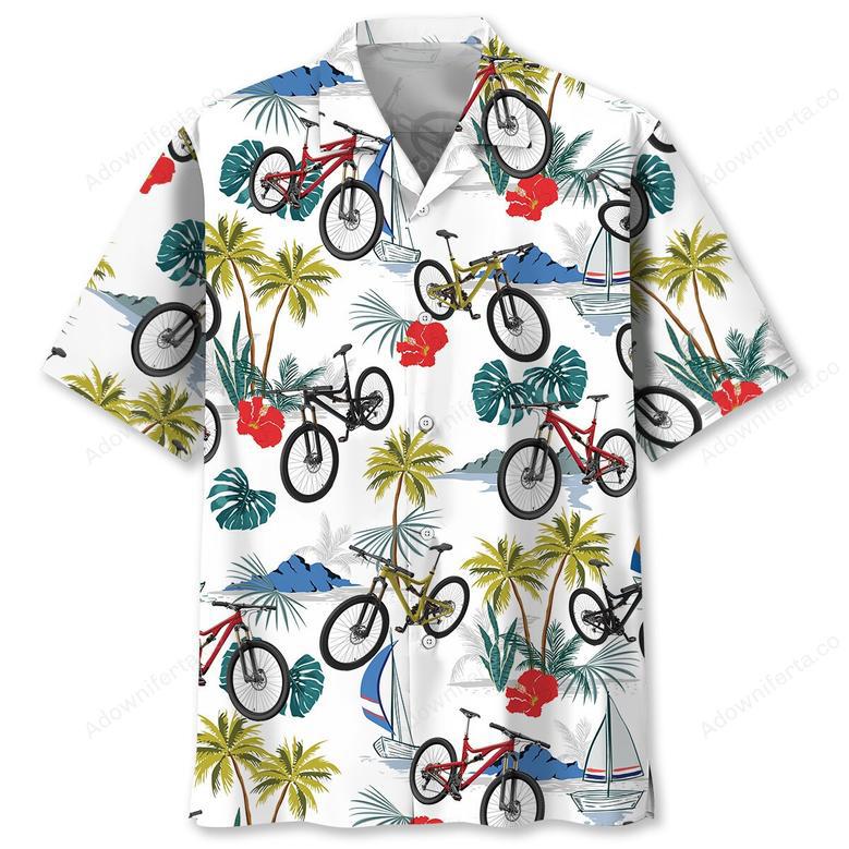 Tropical Mountain Bike Hawaiian Shirt Men