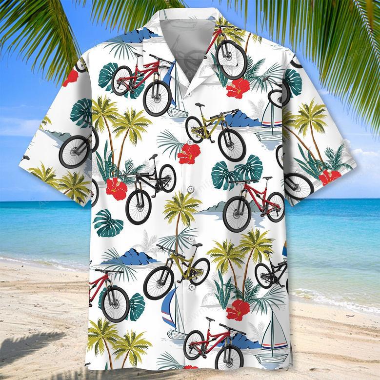 Tropical Mountain Bike Hawaiian Shirt Men