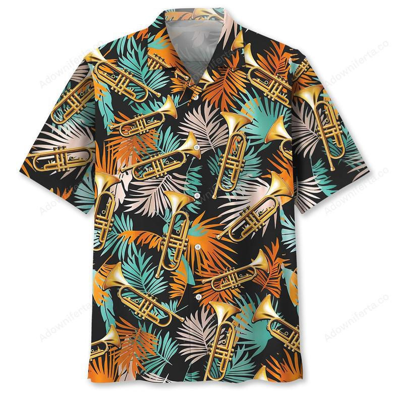 Tropical Orange Trumpet Hawaiian Shirt