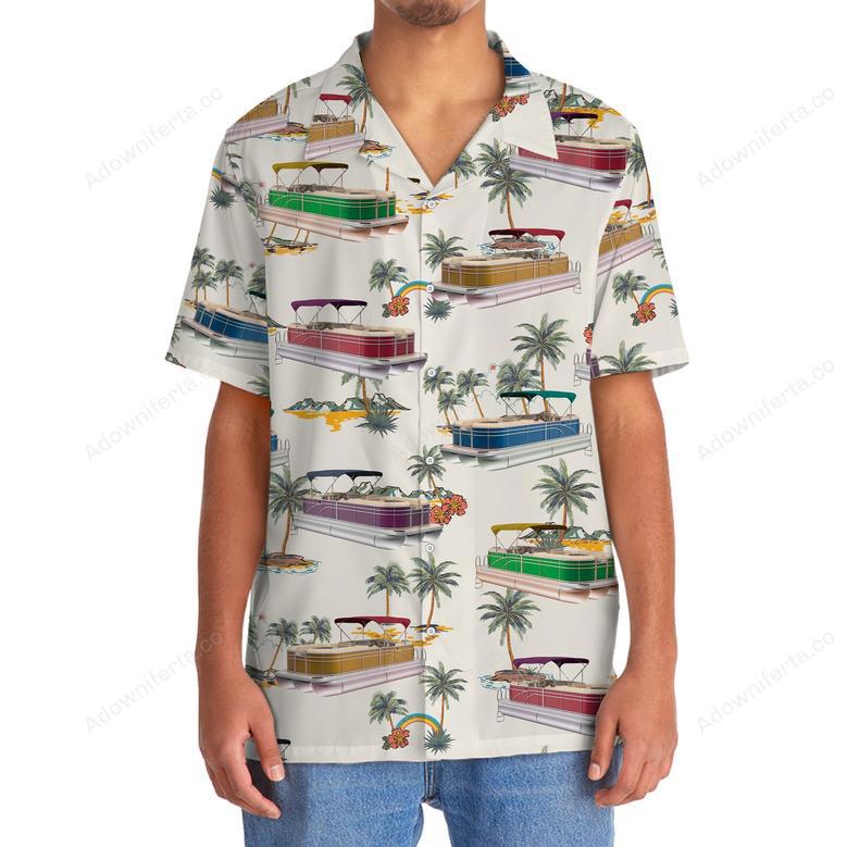 Tropical Palm Tree Pontoon Hawaiian Shirt