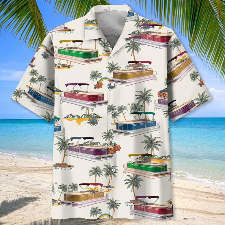 Tropical Palm Tree Pontoon Hawaiian Shirt