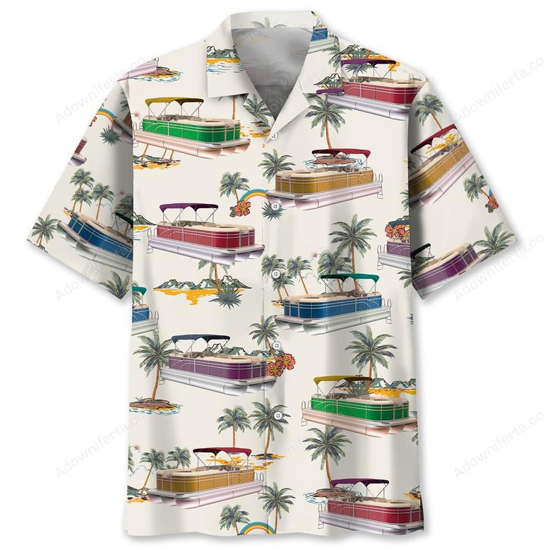 Tropical Palm Tree Pontoon Hawaiian Shirt