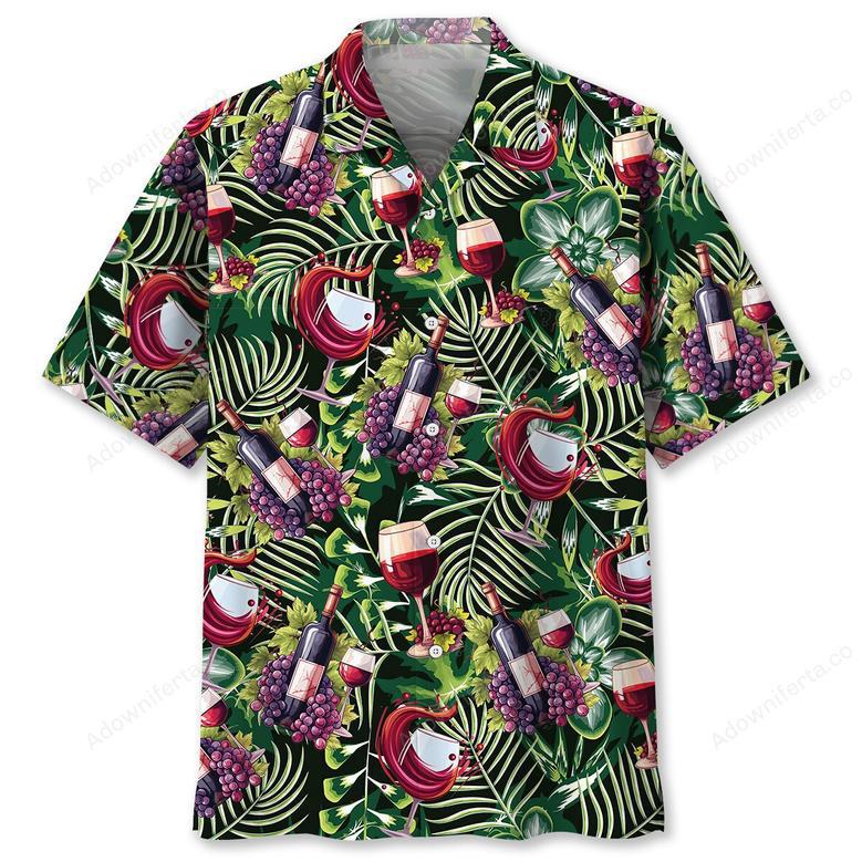 Tropical Red Wine Hawaiian Shirt