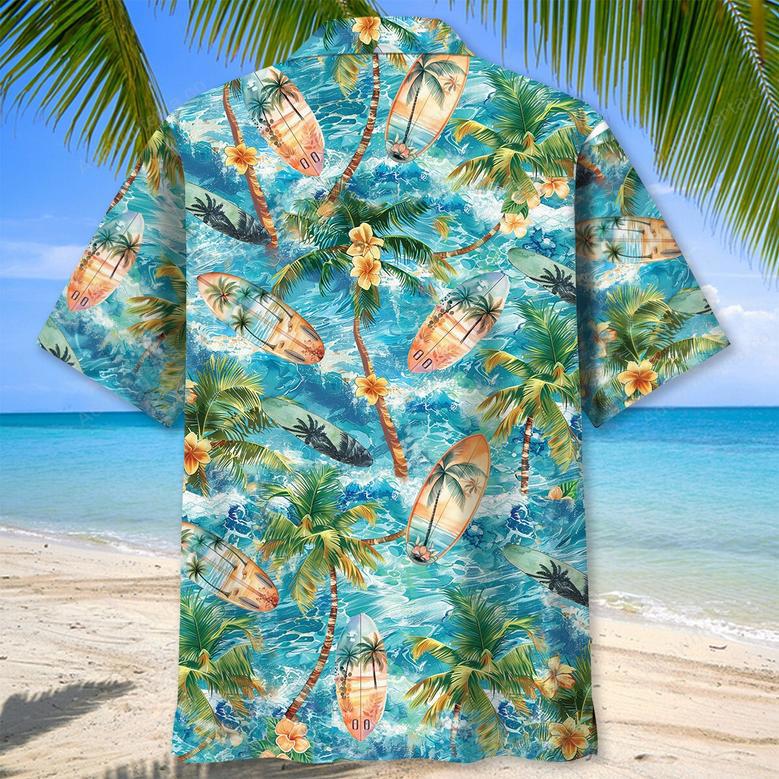 Tropical Surfing Surfboard Hawaiian Shirt