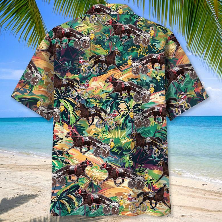 Tropical Terrain Horse Harness Racing Hawaiian Shirt