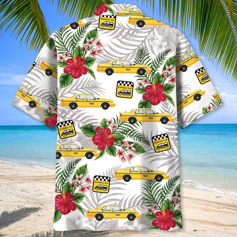 Tropical Yellow Taxi Car Hawaiian Shirt