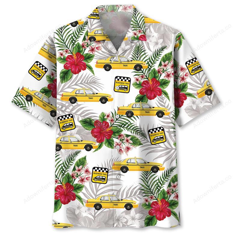 Tropical Yellow Taxi Car Hawaiian Shirt