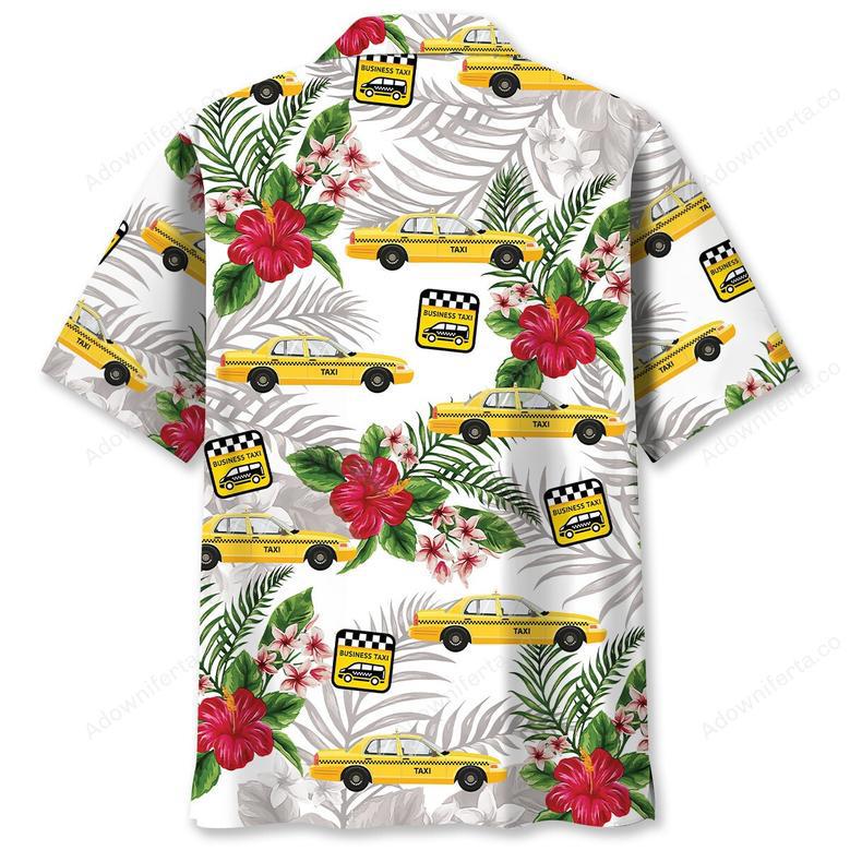 Tropical Yellow Taxi Car Hawaiian Shirt