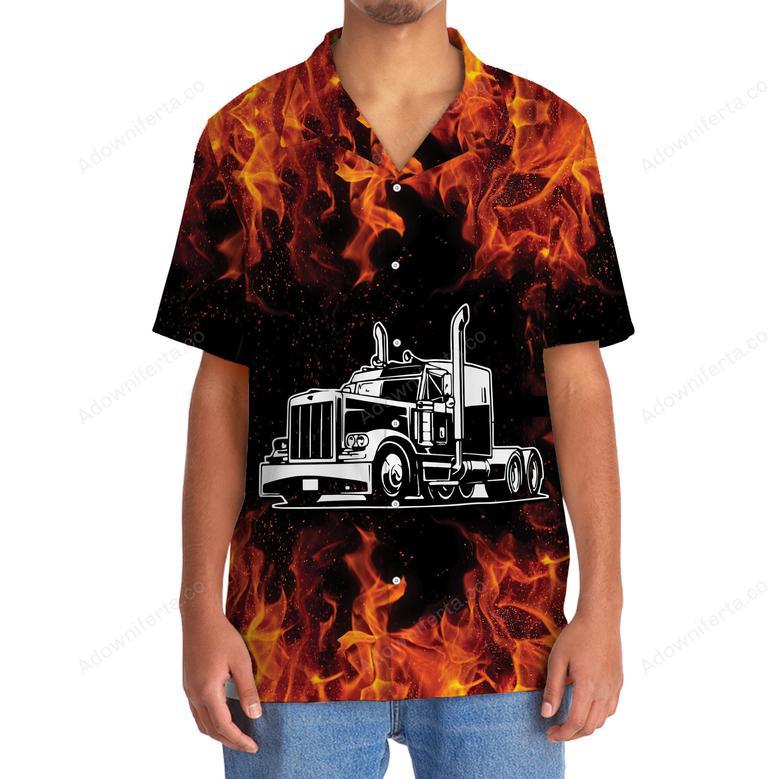 Trucker Shift Up and Hammer Down Hawaiian Shirt