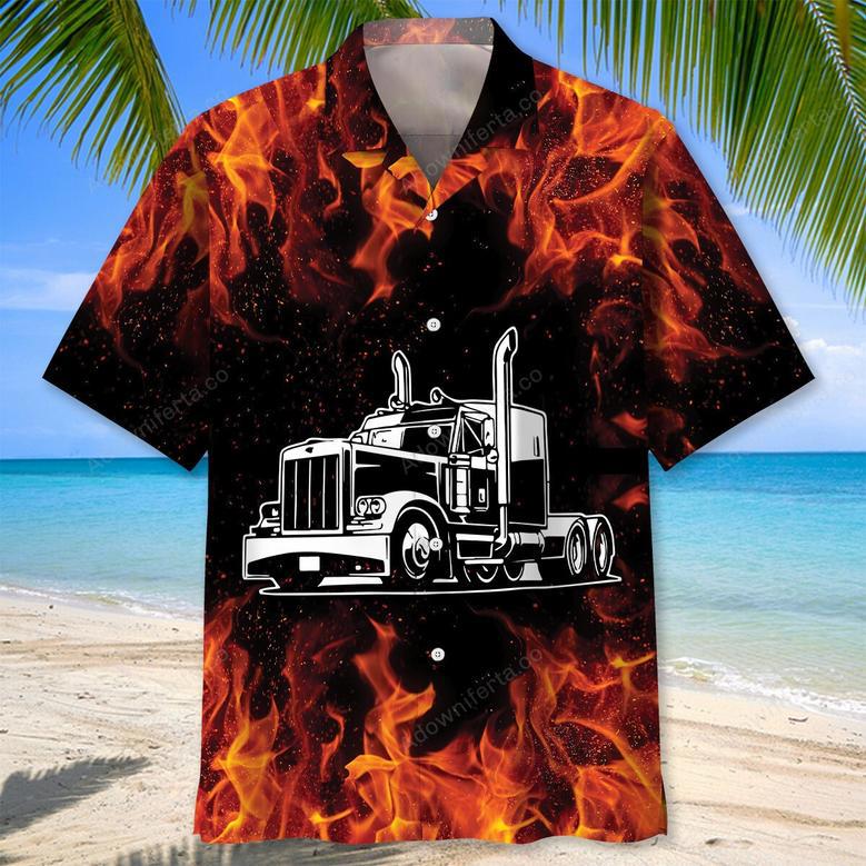 Trucker Shift Up and Hammer Down Hawaiian Shirt