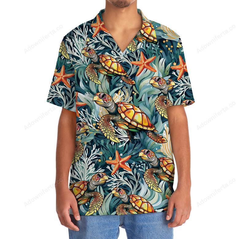 Turtle Coral Starfish Hawaiian Shirt