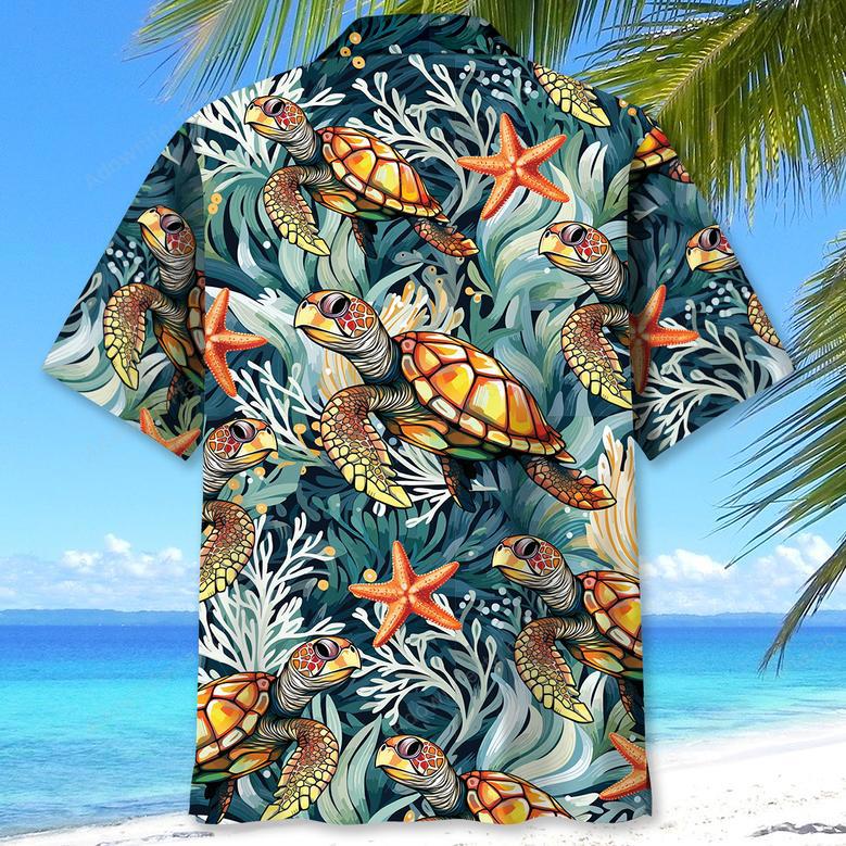 Turtle Coral Starfish Hawaiian Shirt