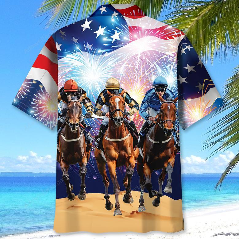 USA Jockey Horse Racing Hawaiian Shirt